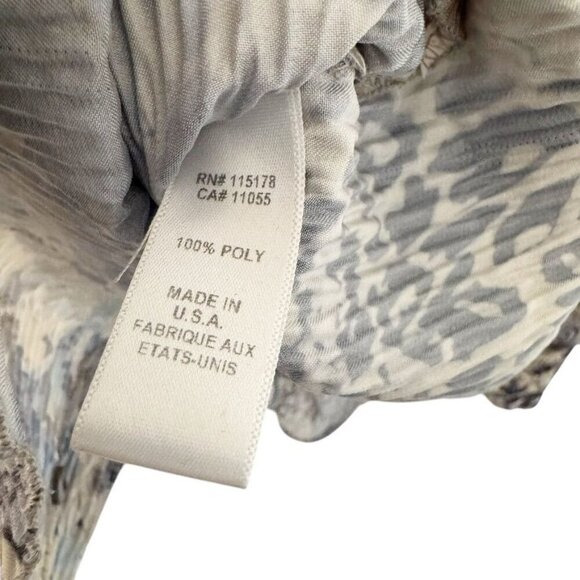 KOMAROV Blue Watercolor Ruffle Bell Sleeve Crinkle Blouse lace size Medium shirt - Picture 8 of 9